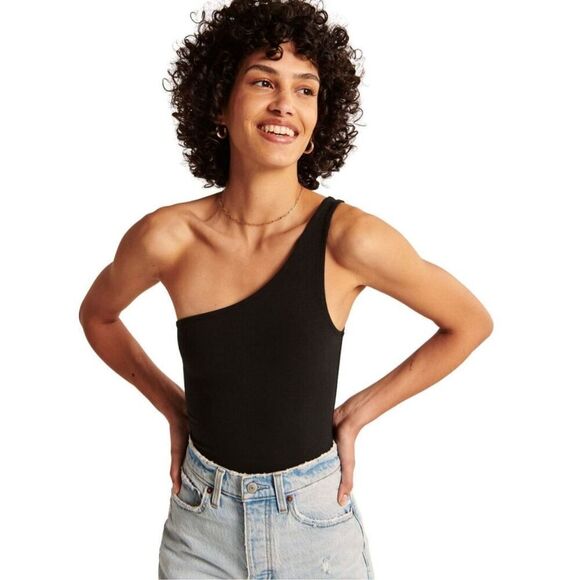 Abercrombie & Fitch Soft Collection White One Shoulder Bodysuit Size M - Picture 2 of 9